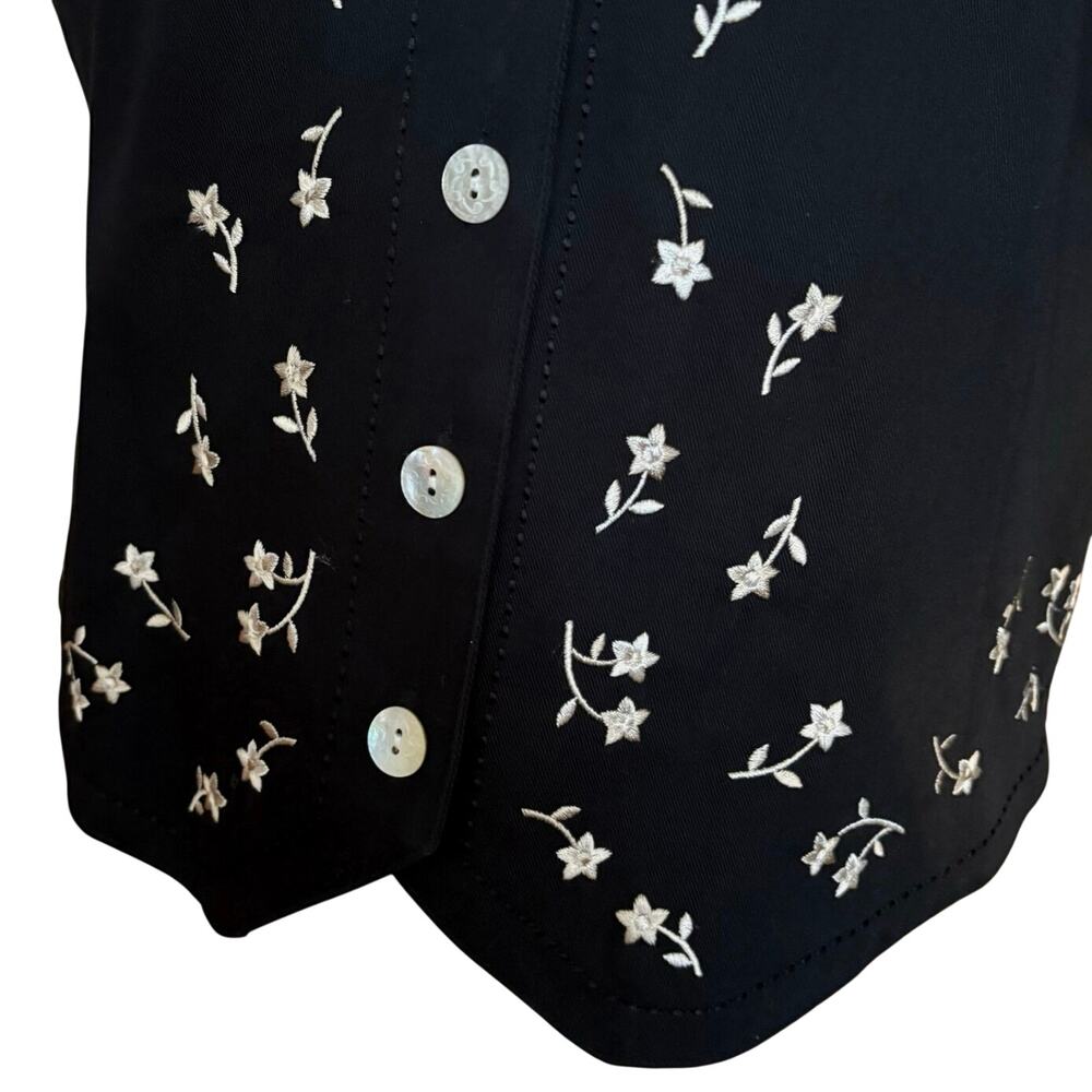 NEW Vintage Dead Stock Talbots Size L Vest Floral Embroidered Button Front - Picture 2 of 5